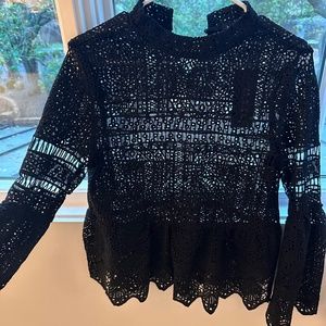 Black lace blouse